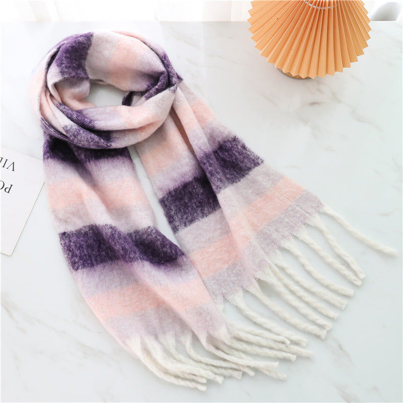 Wide Check Scarf for Women - Freya
