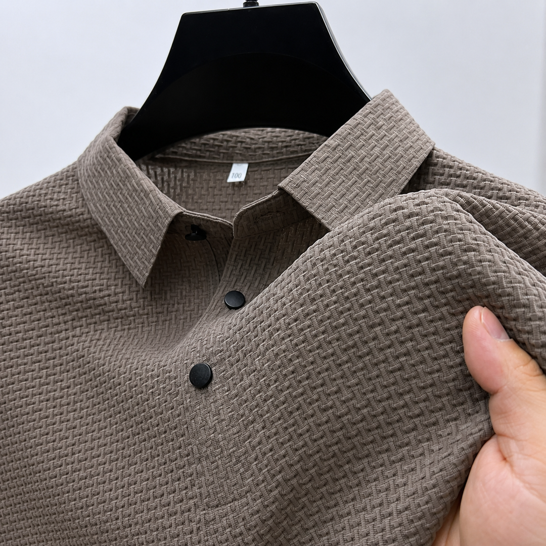 Men's Slim Fit Polo Casual for Daily Use, Short Sleeves, view 10 - Elena Harper