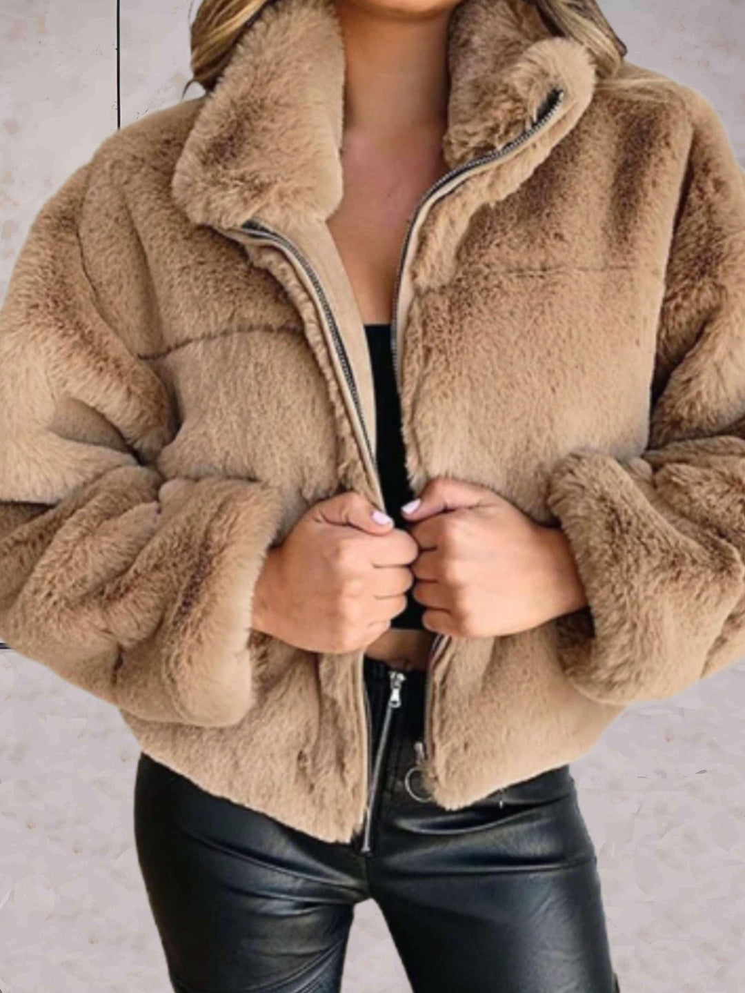 Comfortable Teddy Jacket with Zipper for Women Célinea, view 6 - Elena Harper