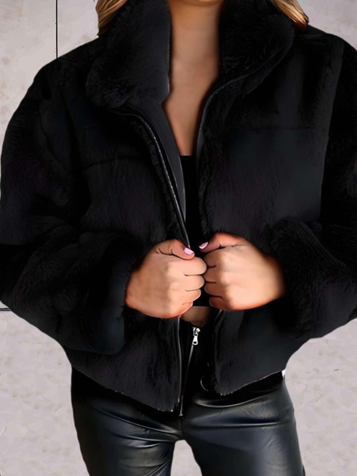 Comfortable Teddy Jacket with Zipper for Women Célinea, view 2 - Elena Harper