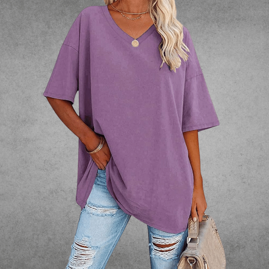 Nikita | Stylish Oversized V-Neck T-shirt