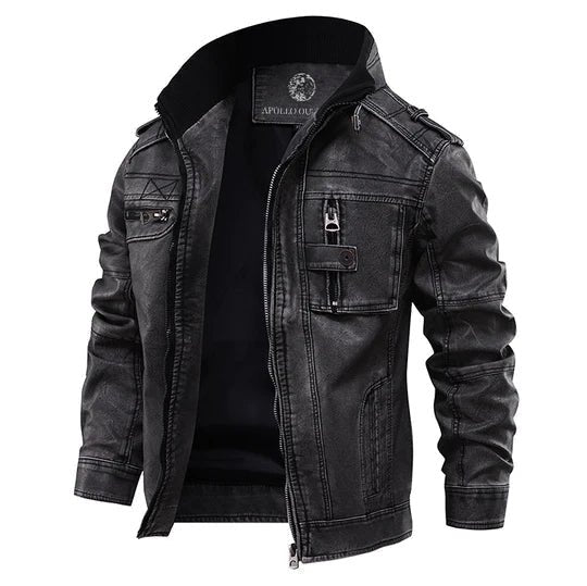 Sebastian | Classic Genuine Leather Jacket for a Confident Men's Style