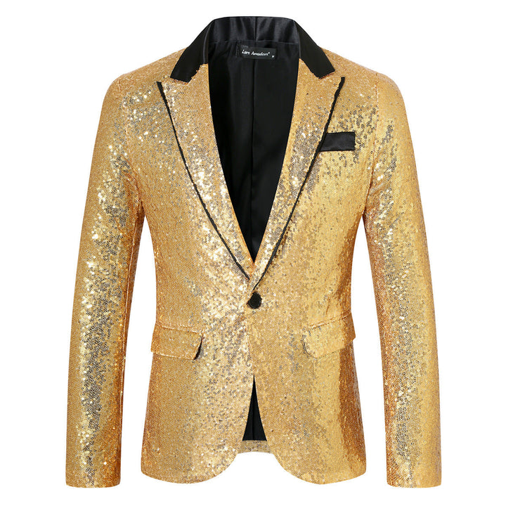 Glitter Jacket with Collar for Men