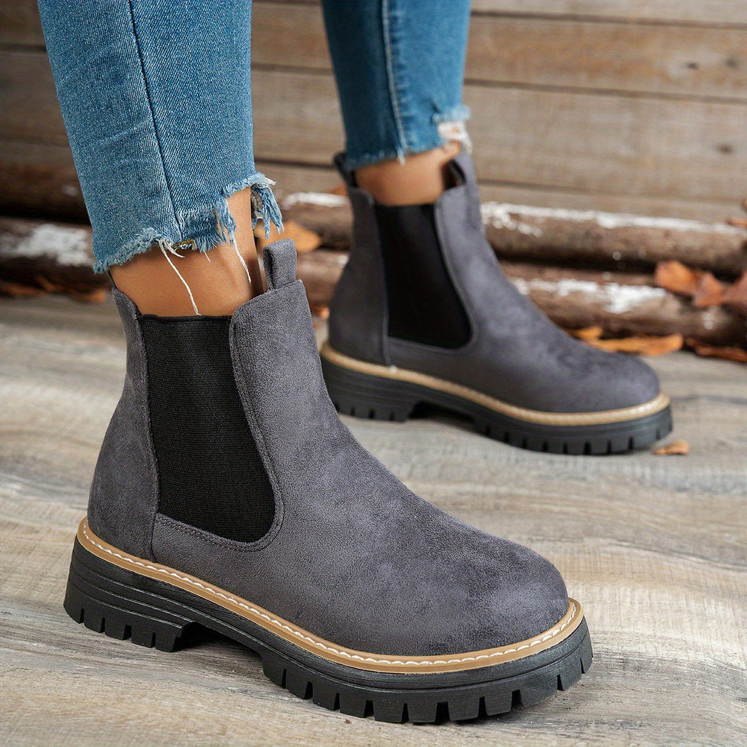 Yvonne Modern and Elegant Chelsea Platform Ankle Boots, view 6 - Elena Harper