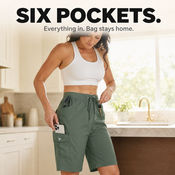Breezora Women's Quick-Dry Cargo Shorts - Elena Harper