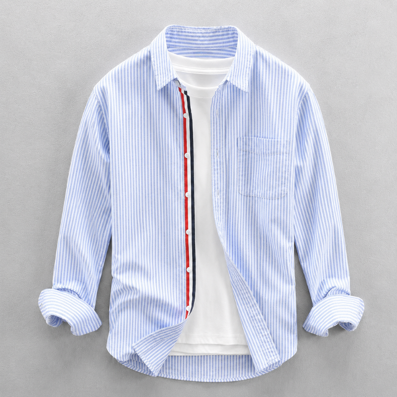 Fitted Shirt with Buttoned Cuffs for Men