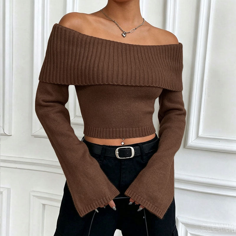 Women’s Off-Shoulder Sweater - Fitted and Trendy