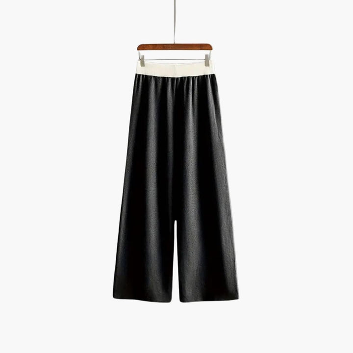 Nora | Modern V-Neck Knit Set with Wide Pants