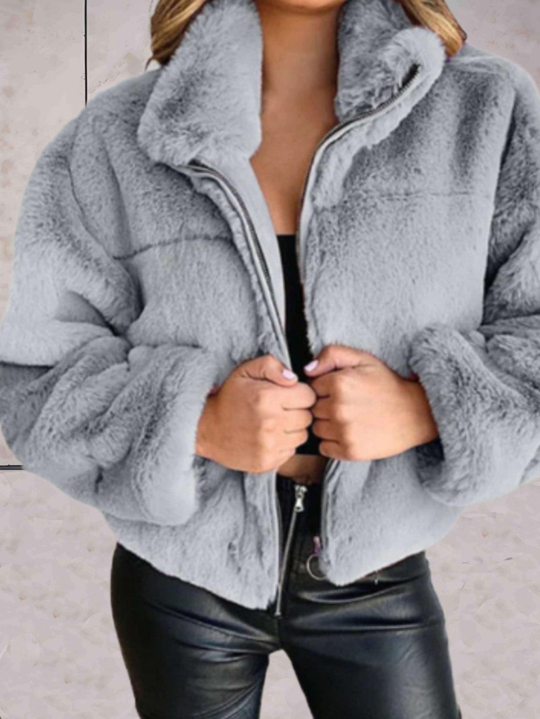 Comfortable Teddy Jacket with Zipper for Women Célinea, view 4 - Elena Harper