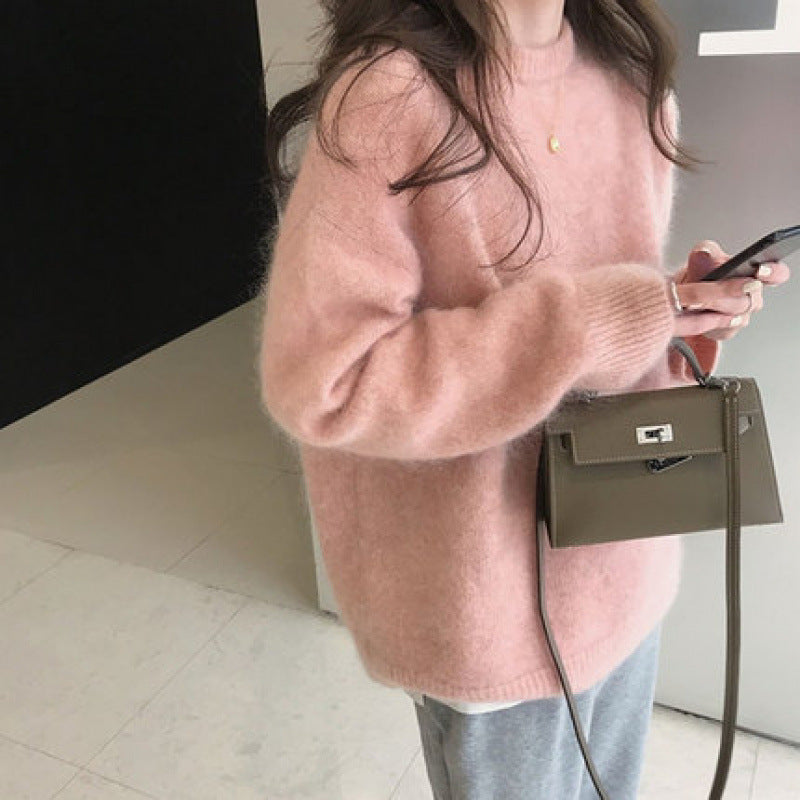 Women's Luxurious Oversized Mohair Blend Jumper, view 7 - Elena Harper