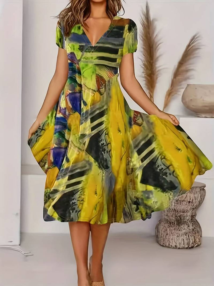 Abiyah - Casual Bohemian Short Sleeve Dress