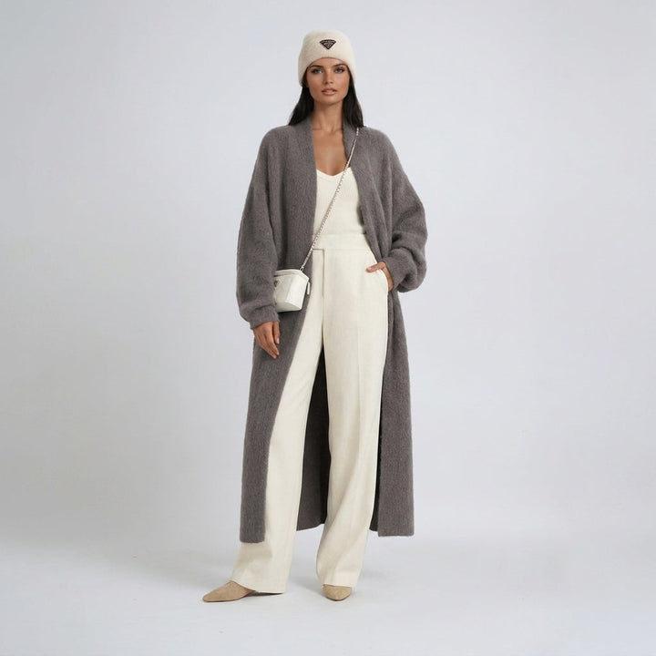 Long Open Knit Cardigan Longline