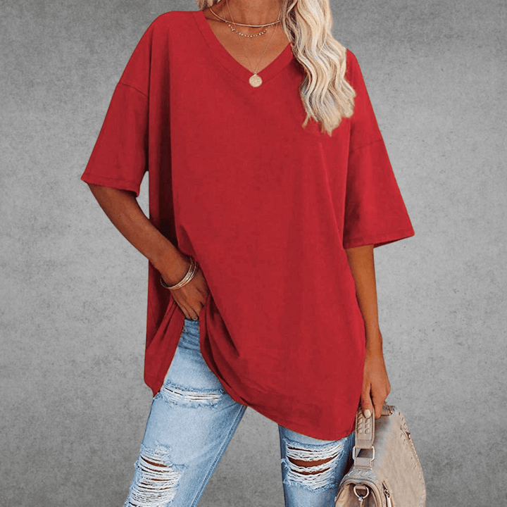 Nikita | Stylish Oversized V-Neck T-shirt