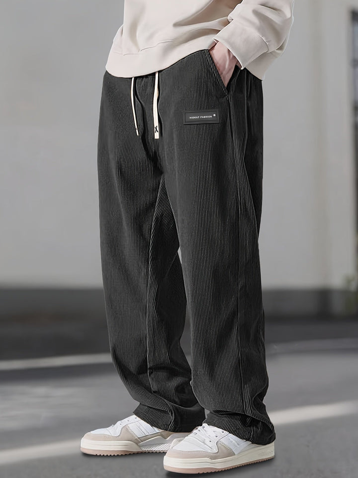 Asher Straight Cut Pants with Drawstring Waist, view 2 - Elena Harper