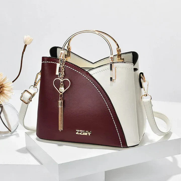 Ginevra Elegant Two-Tone Bag, view 3 - Elena Harper