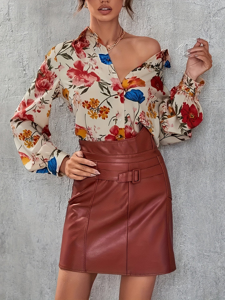 Floral Print Women's Blouse Sustainable Must-Have Stylish & Comfortable Spring/Summer/Autumn, view 4 - Elena Harper