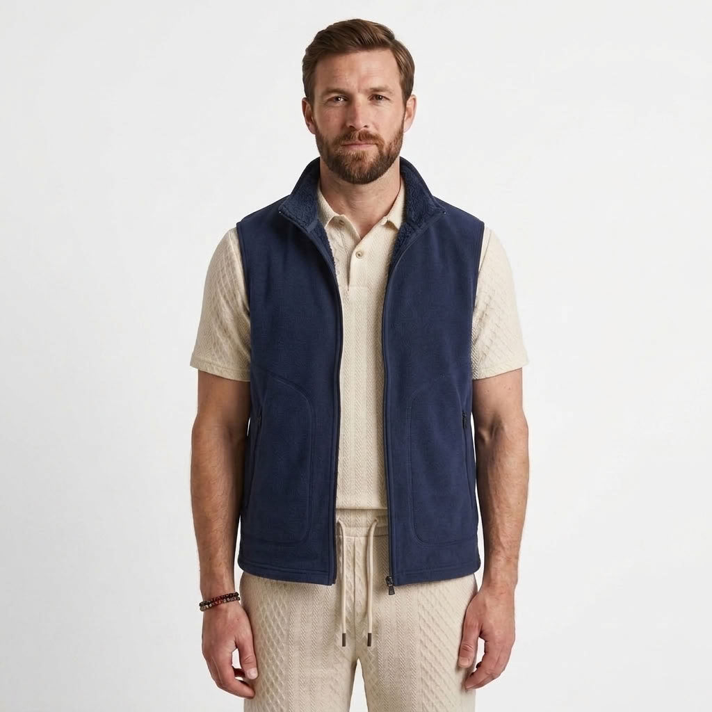 Fur-Lined Zip Gilet For Men