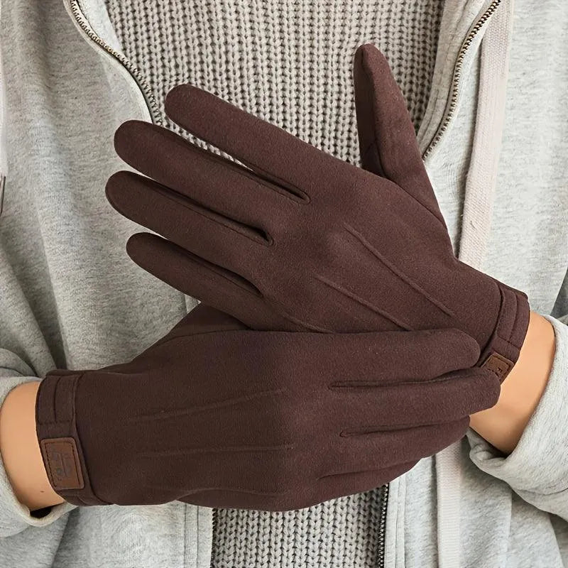 Full Finger Gloves Fashionable Solid Color, 100% Polyester Perfect for Cold Days, view 3 - Elena Harper