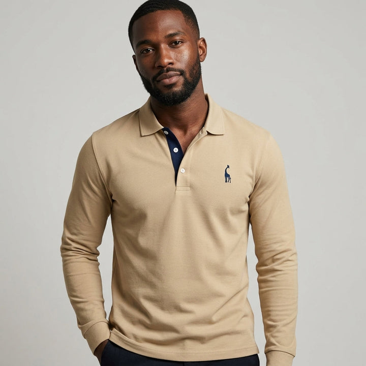 Harrington Oxford Long Sleeve Polo For Men - Elena Harper