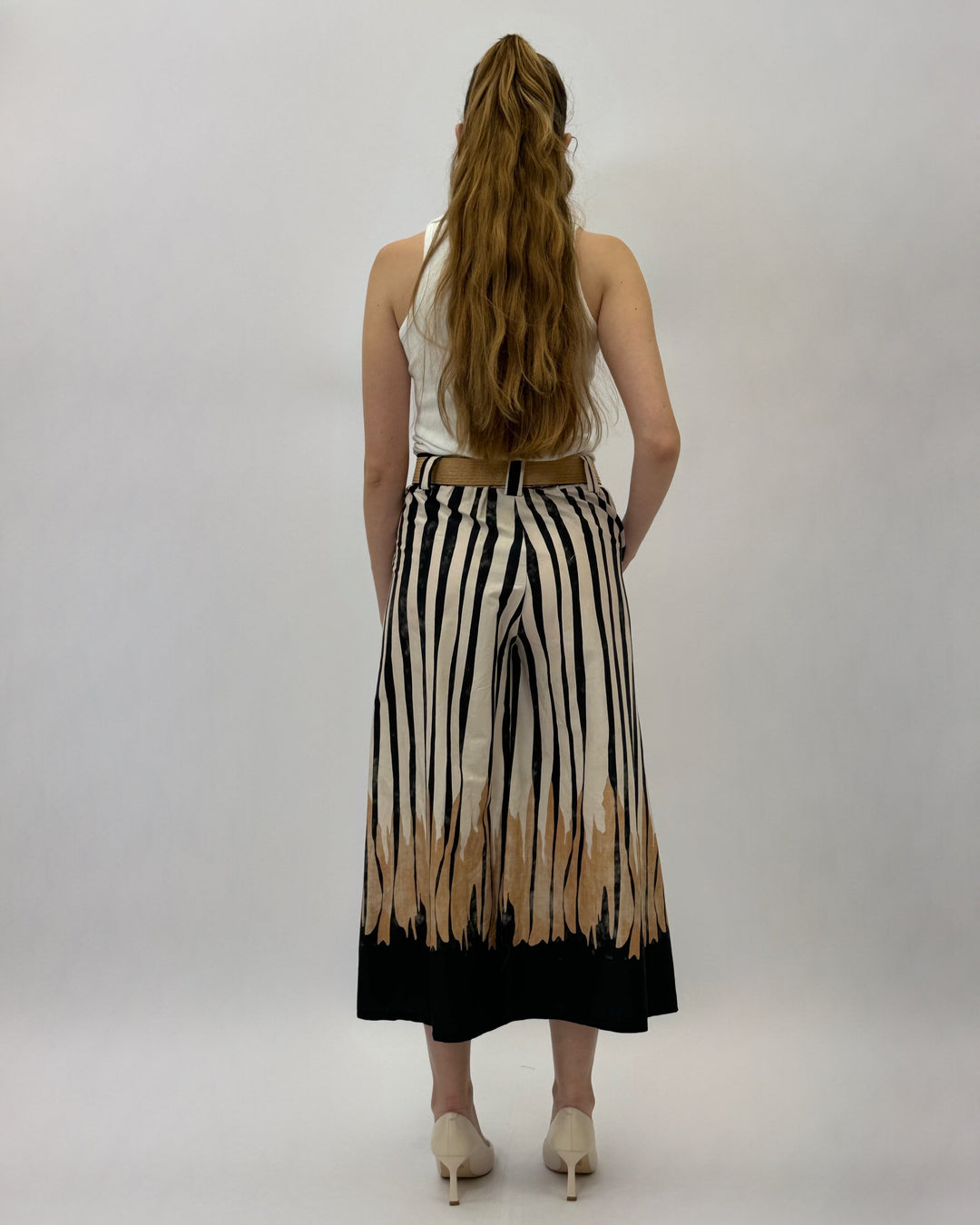 Talita™  |  Striped Trousers Belt Detail