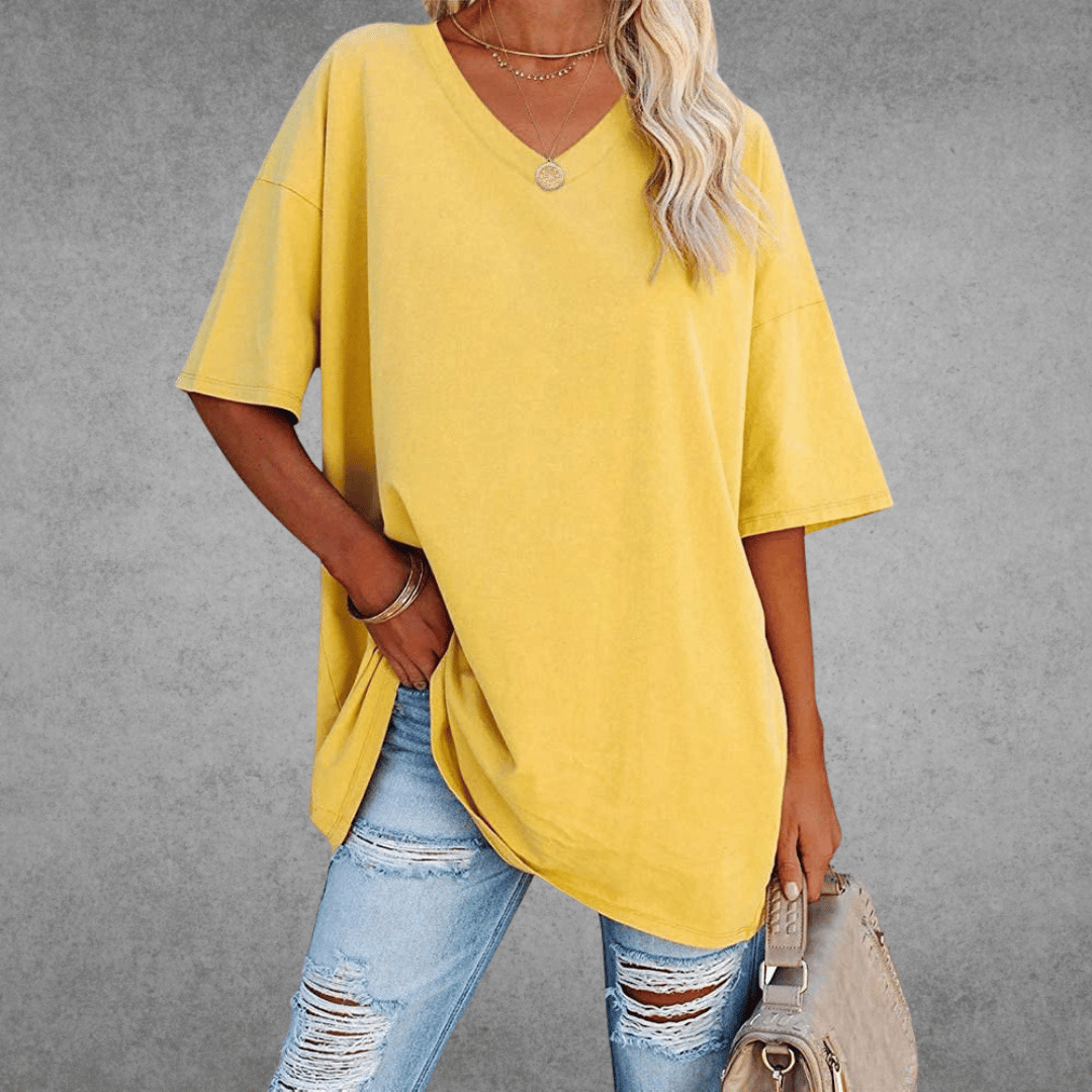 Nikita | Stylish Oversized V-Neck T-shirt