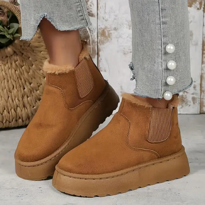 Casual Slip-On Boots Beige Easy and Comfortable Ideal for Daily Use, view 3 - Elena Harper