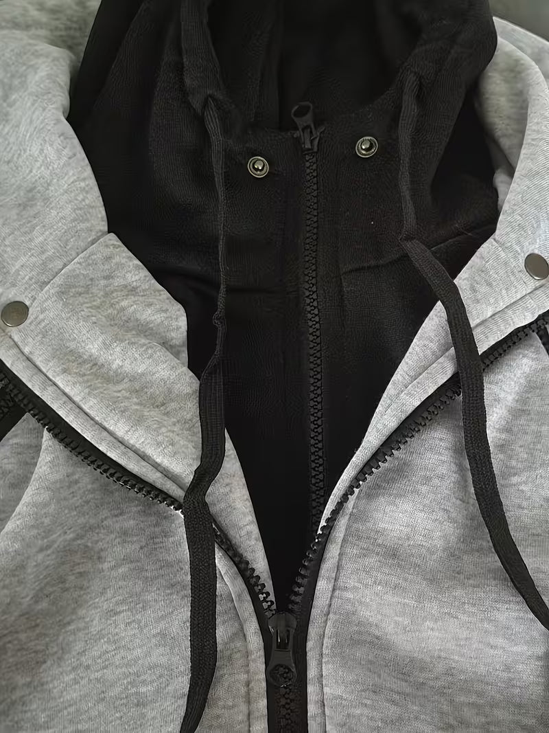 Griffiths Long-Sleeve Hoodie with Quarter Zip, view 8 - Elena Harper