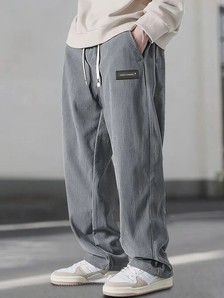 Asher Straight Cut Pants with Drawstring Waist, view 4 - Elena Harper