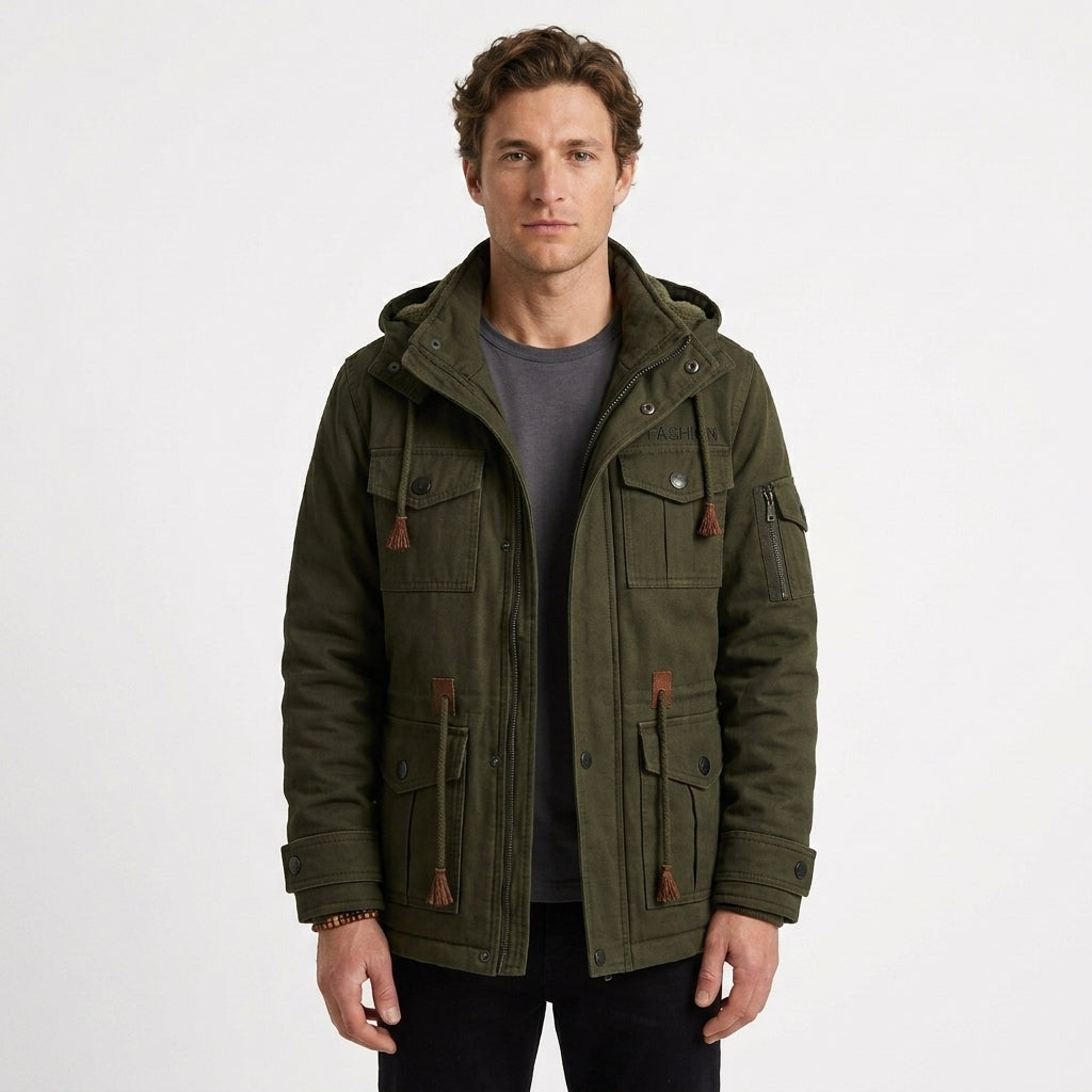 Structured Utility Jacket with Multiple Pockets