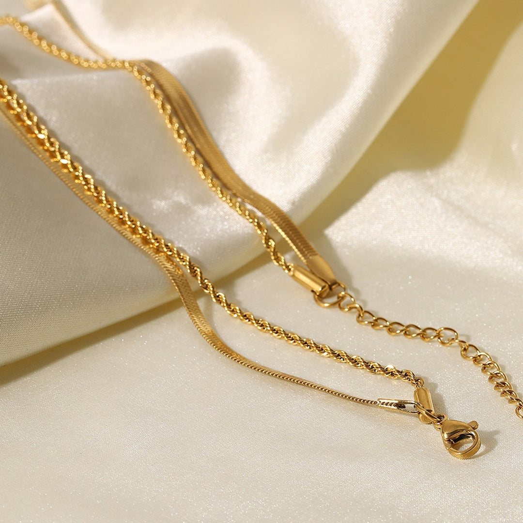 Women's Double Chain Minimalist Gold Necklace