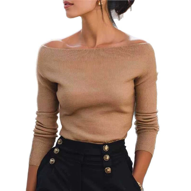 Women's Off-Shoulder Knit Sweater - Soft and Modern