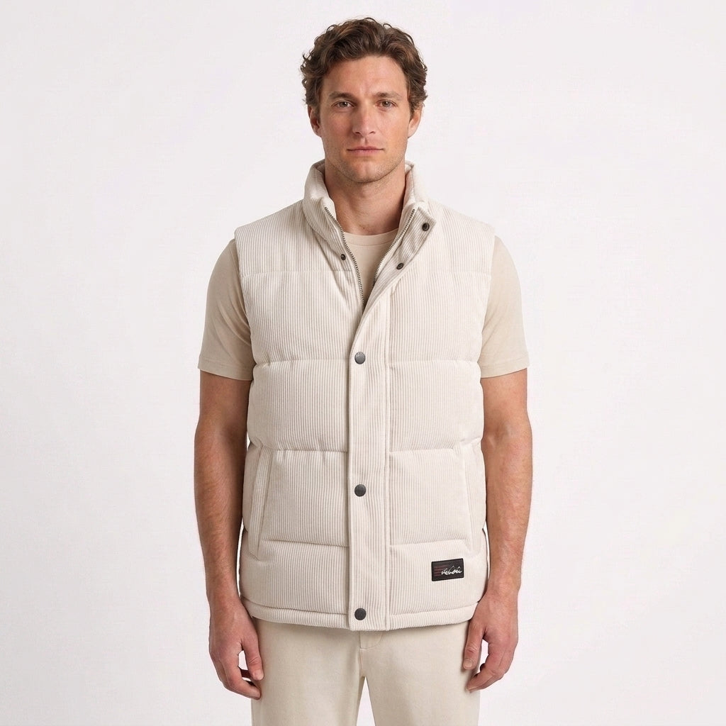 Quilted Velvet Padded Gilet for Men