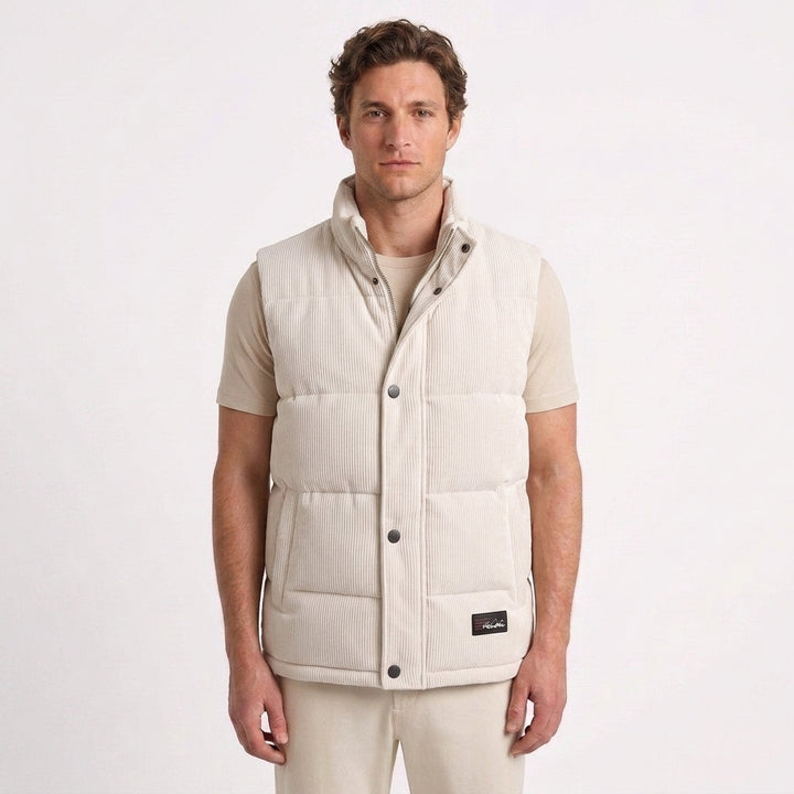 Quilted Velvet Padded Gilet for Men
