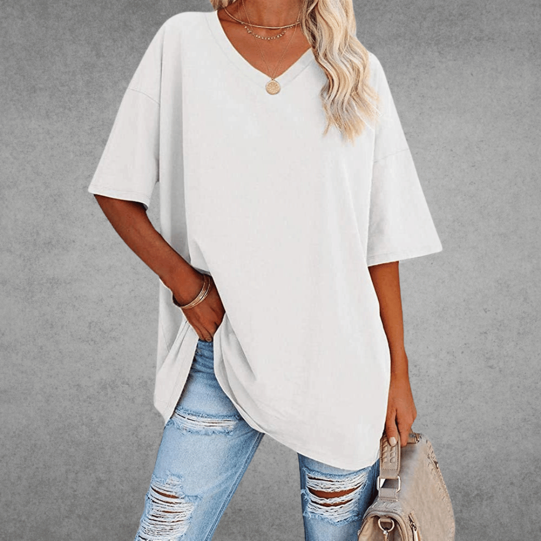 Nikita | Stylish Oversized V-Neck T-shirt