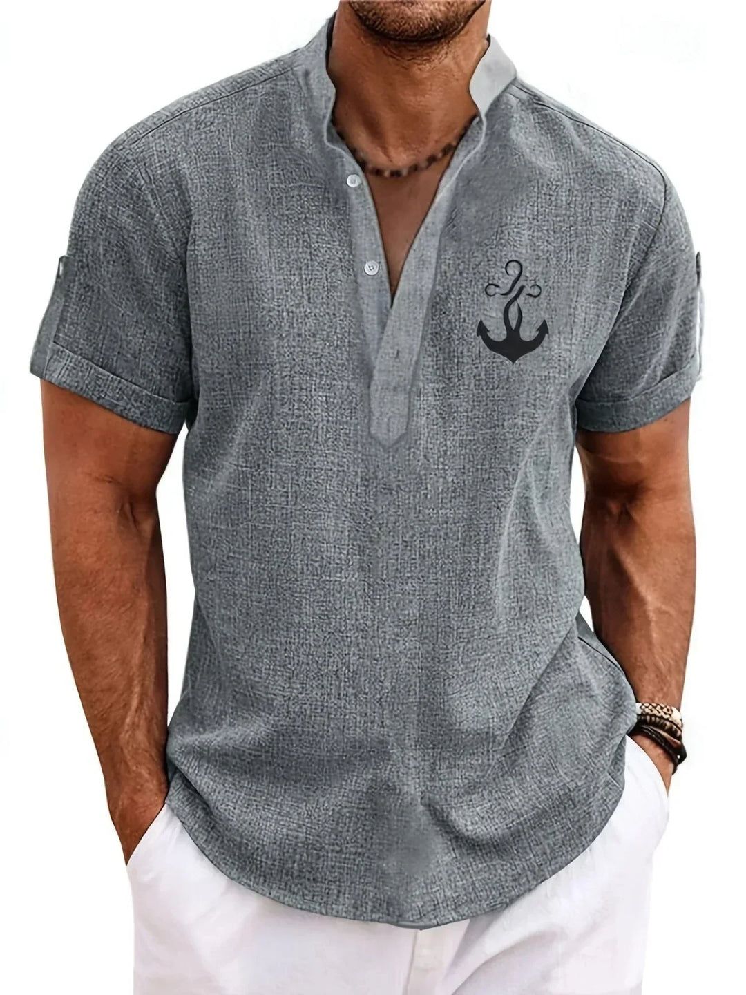 LAURENT MONACO | MEN'S HIGH COLLAR SHIRT
