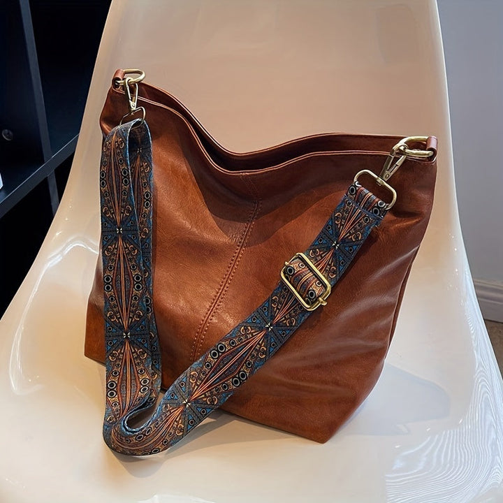 Geometric Oversized Bag – Large-Capacity Shoulder Bag with Retro Style