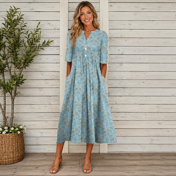 Danica™ | Flowing Floral Midi Dress