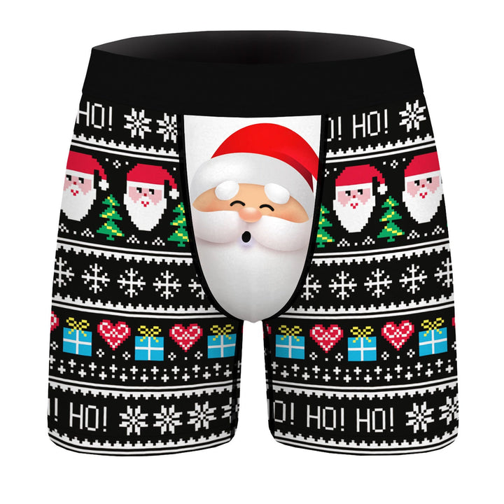North Star | Red Snowman Print Christmas Boxer Shorts For Men