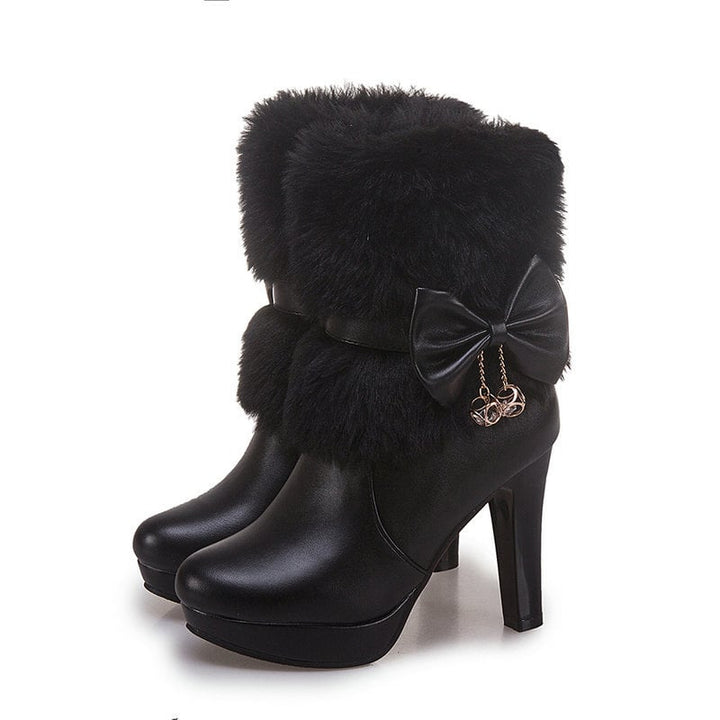 Short Women's Boots with Structured Heel - Yevrina