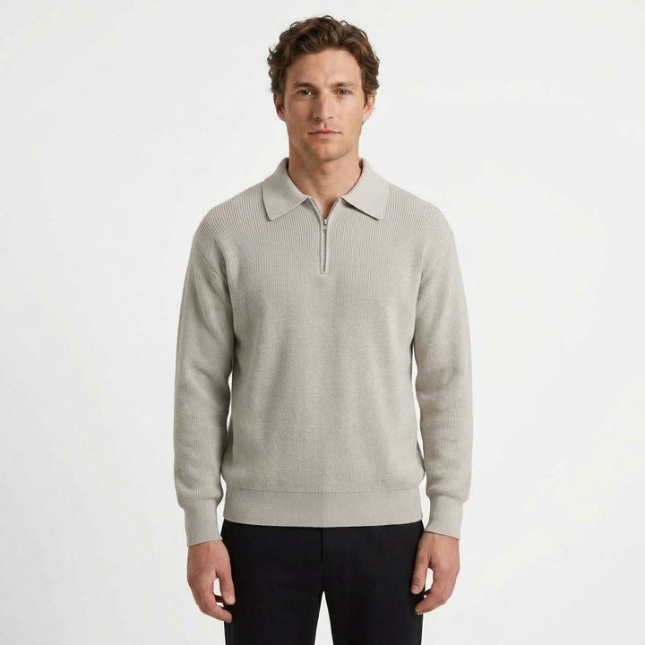 High Neck Half-Zip Sweater, view 2 - Elena Harper
