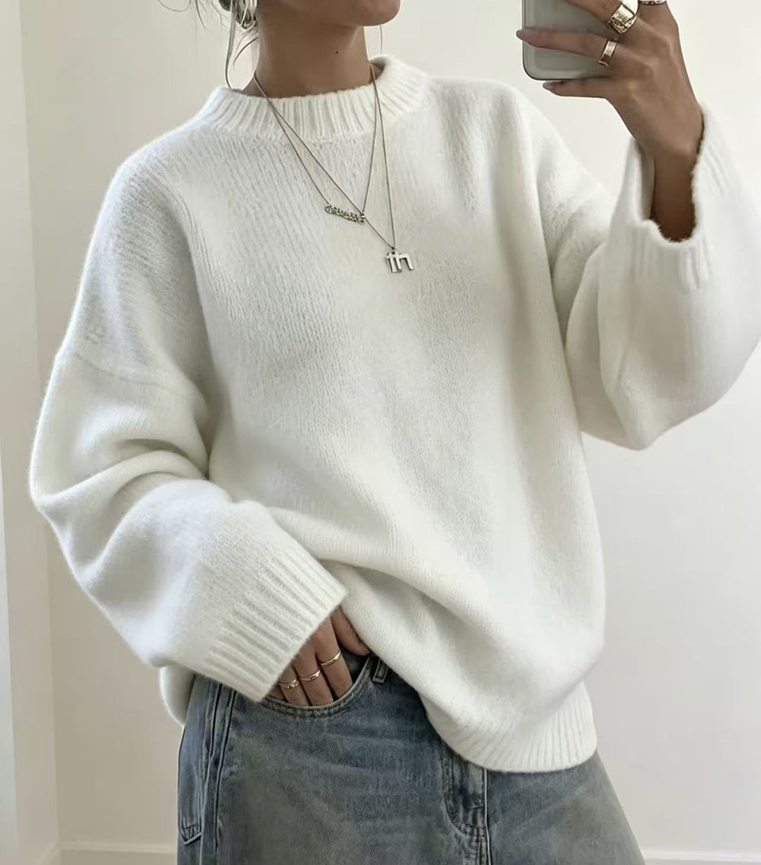 Loose Women's Knit Sweater - Soft and Easy to Wear
