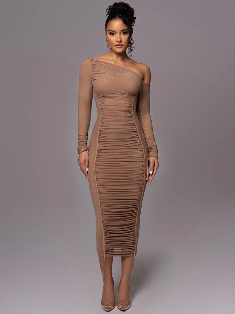 Farys - Elegant long dress with details