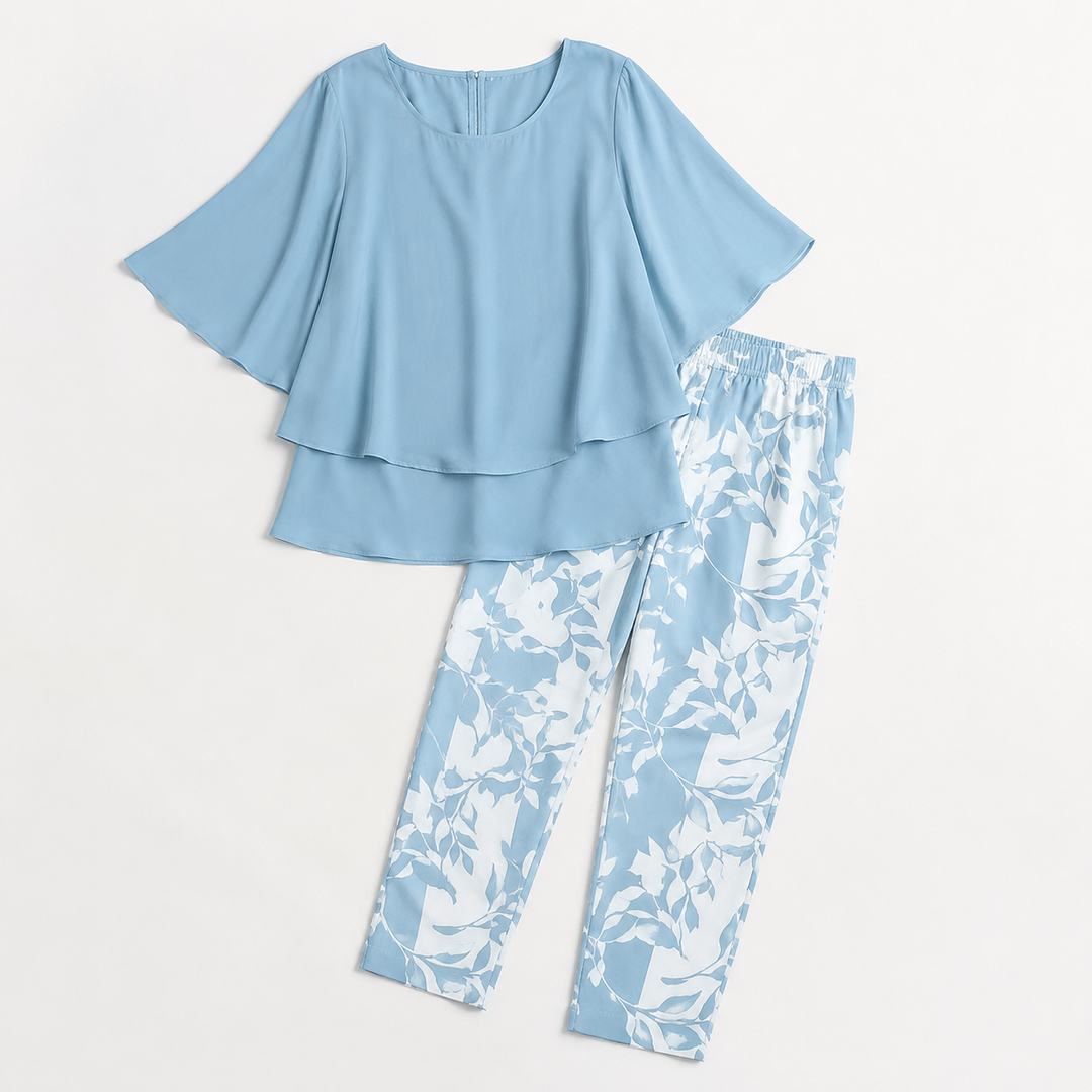 Procida Chiffon Overlay Two-Piece Trouser Set