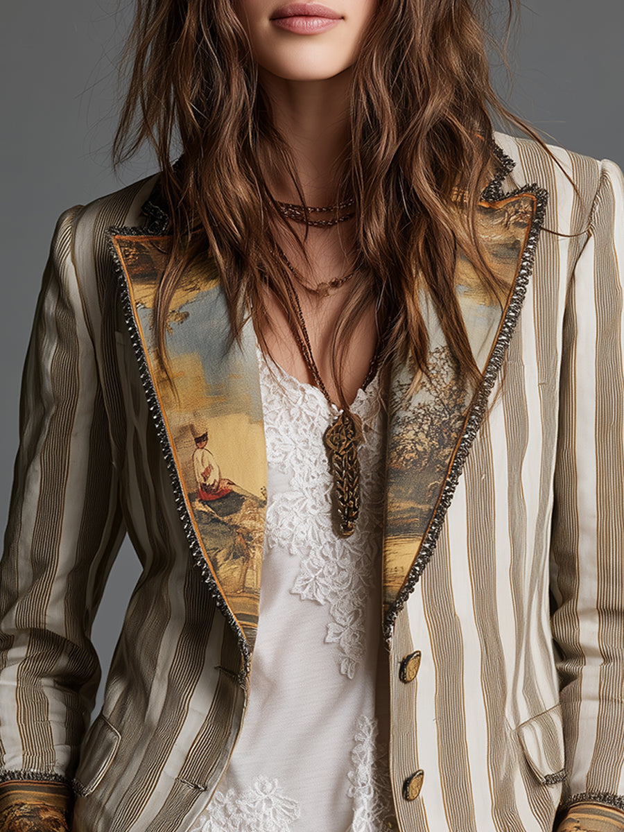 Ysé™ | Bohemian Blazer with Stripes