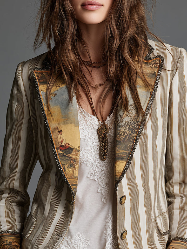 Ysé™ | Bohemian Blazer with Stripes