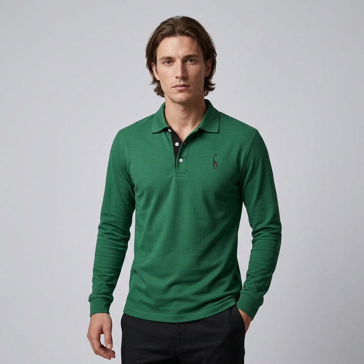 Harrington Oxford Long Sleeve Polo For Men, view 9 - Elena Harper