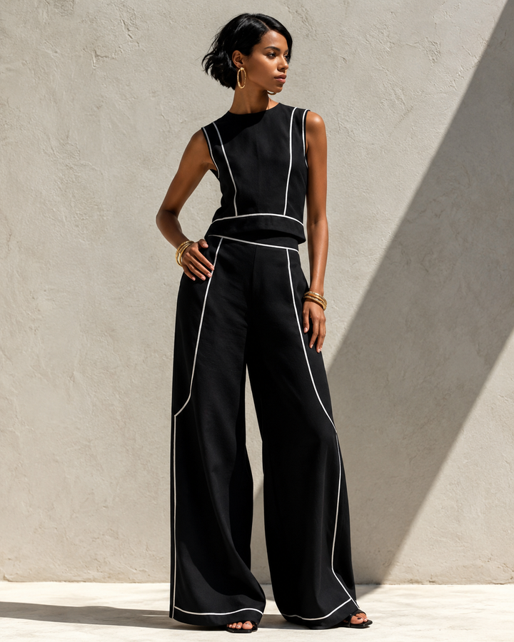 Bianca™ | Elegant White Co-ord Set with Wide Legs