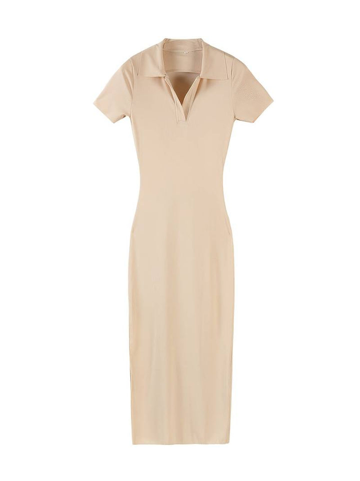 Ablet - Fitted Dress with Halter Neck
