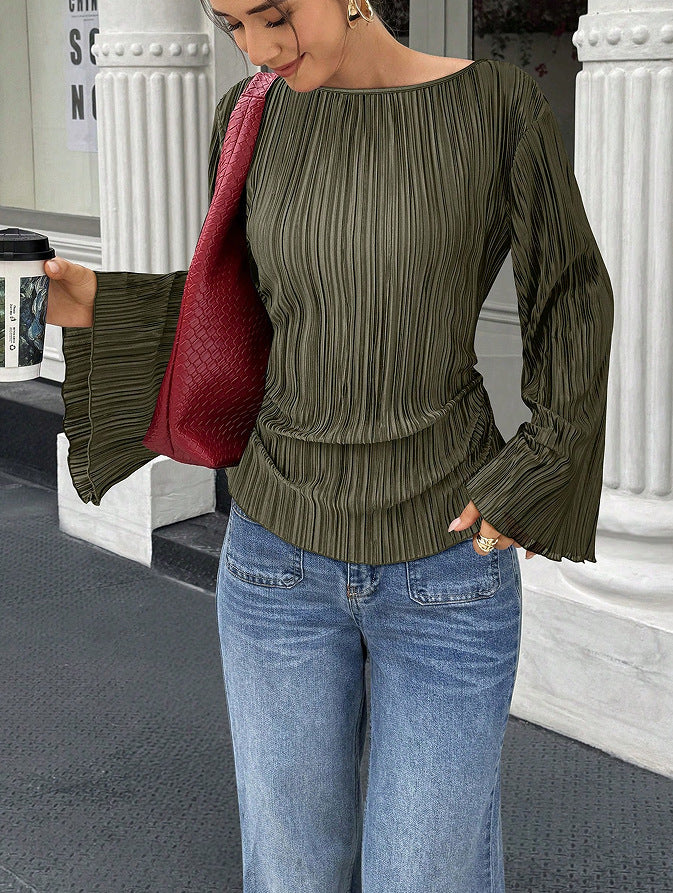 Pleated Shirt for Women - Casual and Elegant