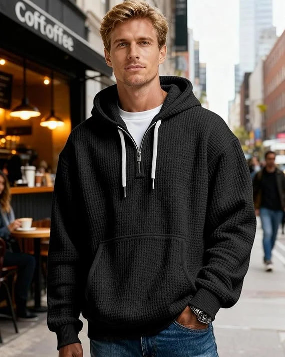 LAURENT MONACO | TEXTURED WAFFLE HOODIE FOR MEN